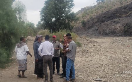 مدير عام المسيمير ووكيل وزارة الزراعة يتفقدان مواقع إعادة تأهيل قنوات الري ضمن مشروع الإدارة المتكاملة للموارد المائية