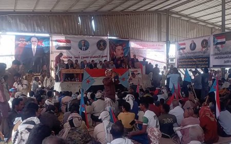 مخيم الاعتصام المفتوح بزنجبار يشهد مشاركة واسعة لقيادات السلطة المحلية والجامعية ومنسقية جامعة أبين