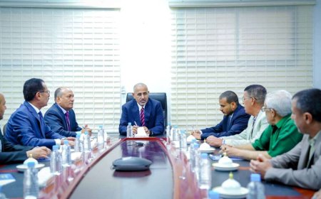 الرئيس الزُبيدي يتفقد سير العمل بوزارة الصناعة والتجارة