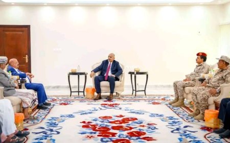 الرئيس الزُبيدي يبحث مع الشيخ البركاني سُبل تضافر الجهود لتعزيز الأمن والاستقرار في المحافظات المحررة