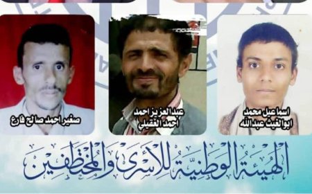 الهيئة الوطنية للأسرى والمختطفين تُدين مصادقة الحوثيين على قرارات إعدام بحق 3 مختطفين وتصفها بـ"الإرهاب المنظم"