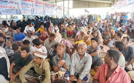 أبناء أبين يواصلون اعتصامهم المفتوح بزنجبار حتى إعلان دولة الجنوب العربي