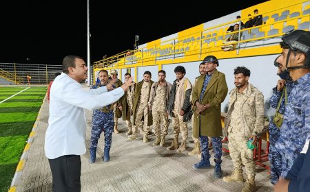 مشرف تجمع لودر بأبين يعقد اجتماعًا توعويًا مع أمن ملعب الناصر عقب مباراة عرفان وأهلي تعز