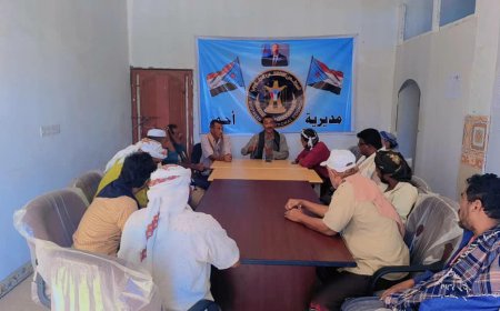 انتقالي أحور يعقد اجتماعًا مع رؤساء اللجان المحلية لمناقشة التجهيزات لحشد الجماهير إلى العاصمة عدن