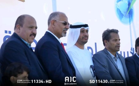 الرئيس عيدروس الزُبيدي يضع حجر الأساس لمشروع طاقة شمسية بقدرة 30 ميجاوات في أبين برفقة وفد إماراتي