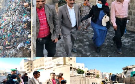 مديرية القاهرة تدشن حملة لرفع مخلفات القمامة من سائلة المغتربين والجسر الصيني بـ«تعز»