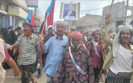 مظاهرة حاشدة في الصبيحة للمطالبة بإعلان دولة الجنوب العربي