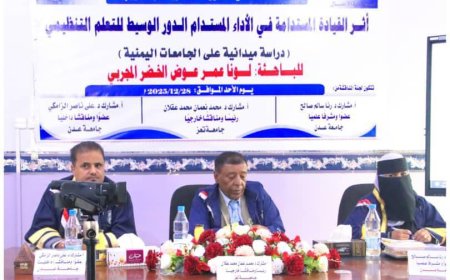 مدير عام التعليم الفني بأبين المهندس مهدي الجحيني يهنئ الباحثة لونا المجربي بنيلها درجة الدكتوراه