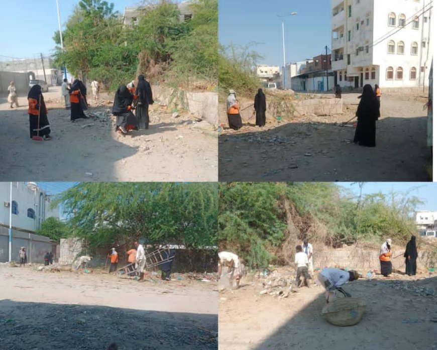 إستمرار حملة النظافة لشوارع وأحياء مدينة جعار  مديرية خنفر 