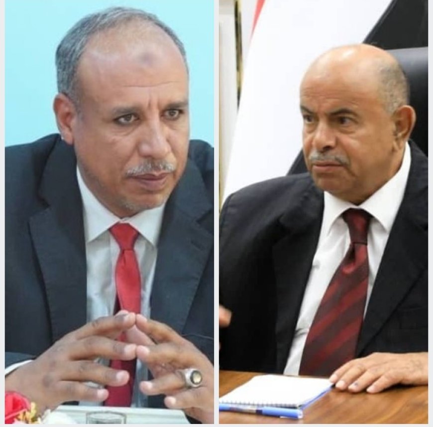 مدير عام مديرية السوم السماحي يهني ويبارك للأستاذ سالم الخنبشي تعيينه محافظًا لمحافظة حضرموت