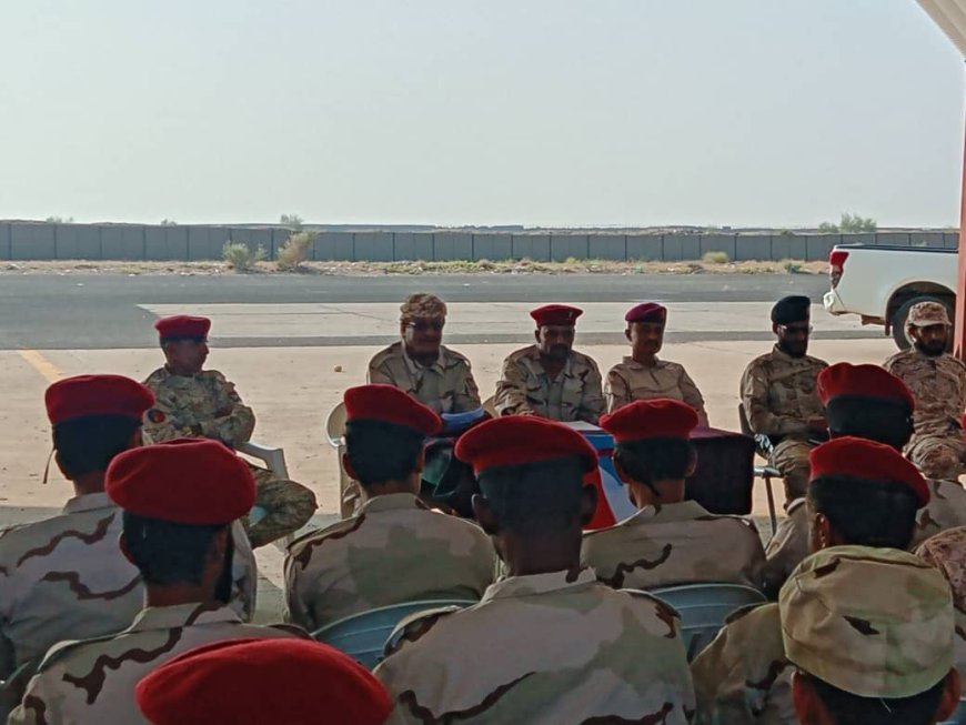 أركان اللواء الخامس حزم يشدد على الواجب والدور المهم في الدفاع عن الجنوب وشعبه