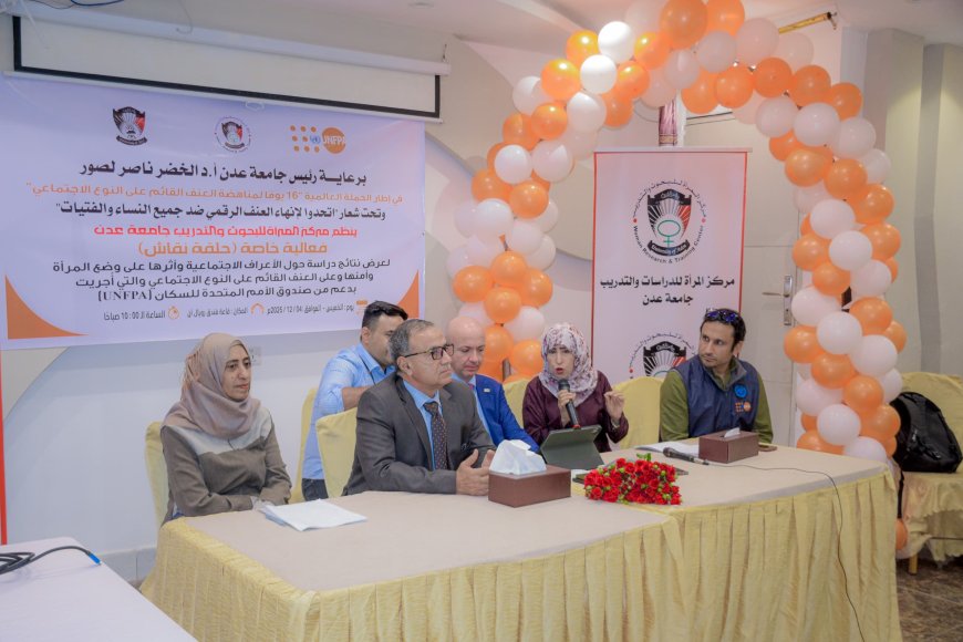 مركز المرأة بجامعة عدن يطلق دراسة وطنية تكشف فجوة المساواة ومخاطر العنف الرقمي ضد النساء