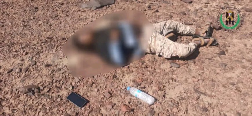 قوات حزام لحج تعثر على جثة قائد حضيرة في درع الوطن بالمسيمير