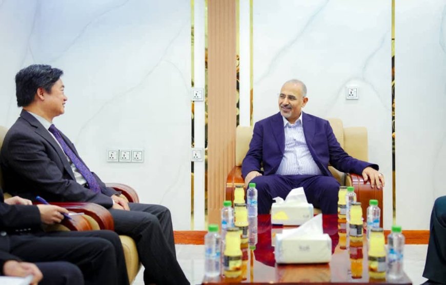 الرئيس الزُبيدي يبحث مع القائم بأعمال السفير الصيني تعزيز العلاقات الثنائية ودعم جهود التنمية