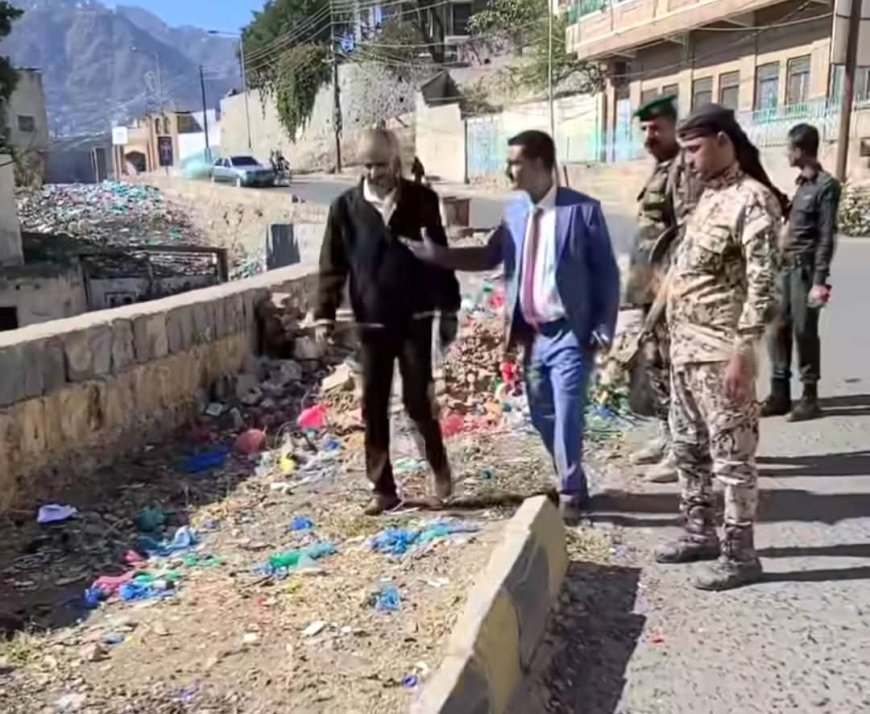 تعز.المشمر يوجّه بمعالجات مرورية عاجلة ويقر استكمال سفلته شارع المنتزه خلال الشهر الجاري.