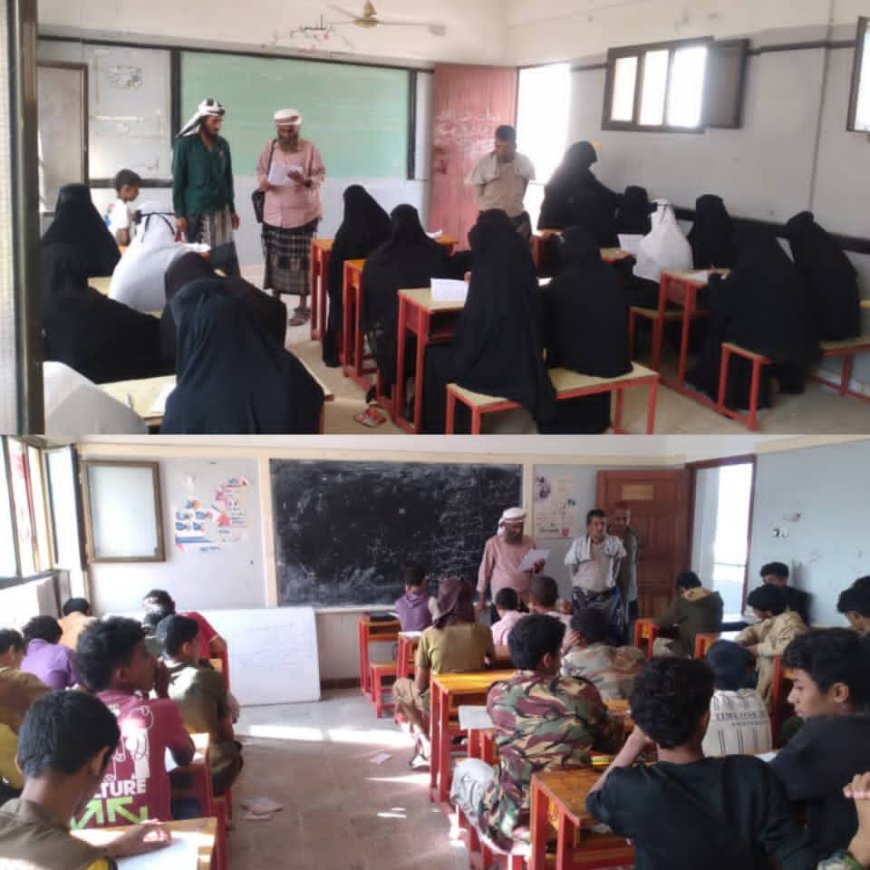 مدير مكتب التربية بمديرية الوضيع يدشن إمتحانات الثانوية العامة 