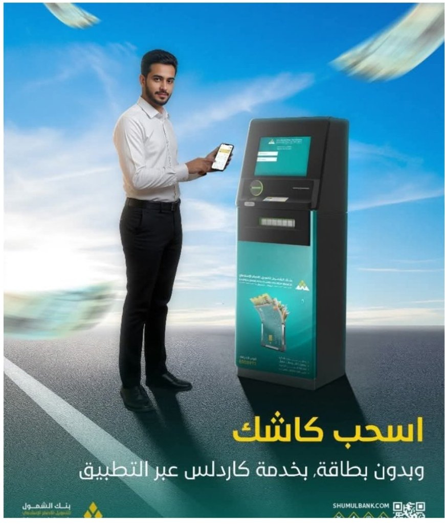 بنك الشمول يُطلق خدمة "الكاردلِس" للسحب دون بطاقة.. والعملاء يصفونها بالخدمة المتميزة
