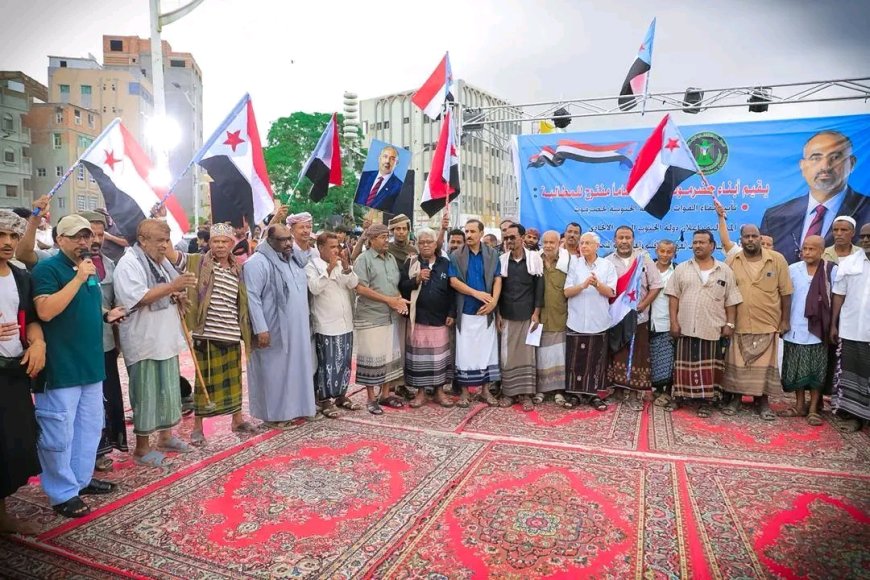 انضمام تحالف عماد والاتحادات المهنية إلى مخيم الاعتصام بالمكلا