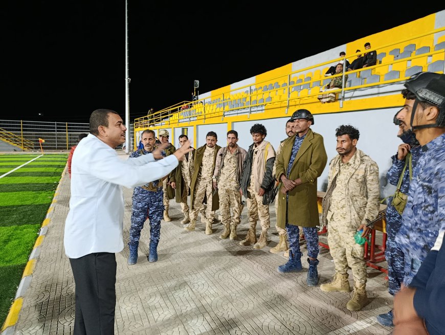 مشرف تجمع لودر بأبين يعقد اجتماعًا توعويًا مع أمن ملعب الناصر عقب مباراة عرفان وأهلي تعز