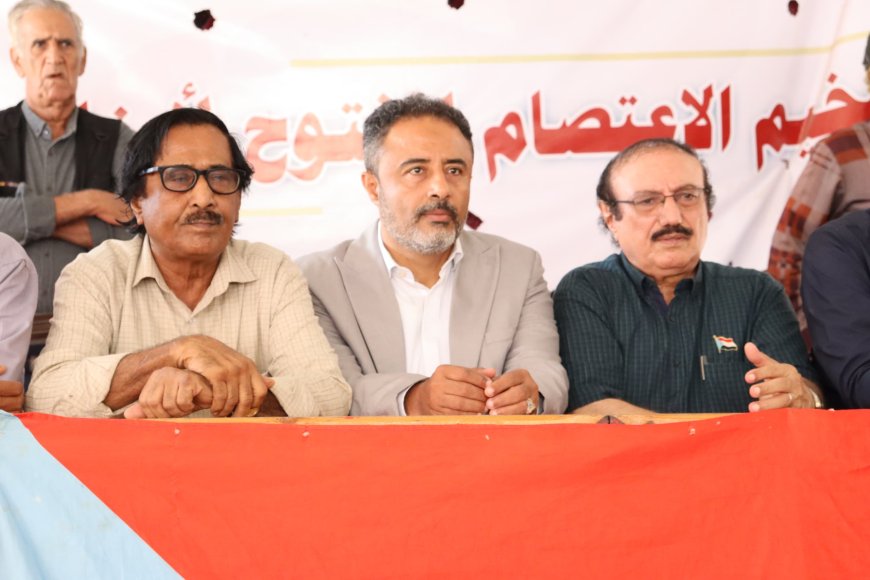 مخيم اعتصام زنجبار يستقبل قيادات وطنية ودعوات للثبات والمضي نحو إعلان دولة الجنوب العربي