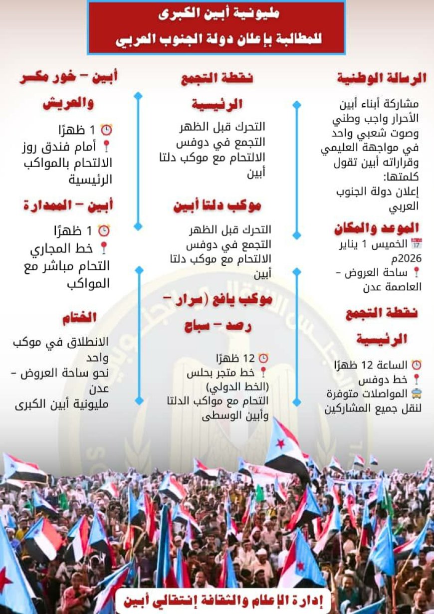 مديريات محافظة أبين تشهد إستعدادات حثيثة للمشاركة في مليونية أبين الكبرى بالعاصمة عدن