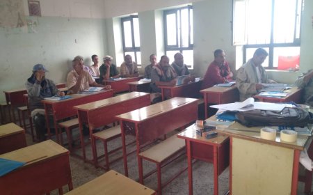 تدشين المرحلة الأولى لتدريب فرق التطوير المدرسي الخاصة بالمنح المدرسية في حبيل جبر 