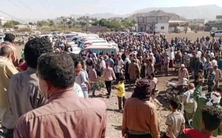 ردفان تشيع شهداء القوات الجنوبية وتندد بالاستهداف السعودي الغادر في حضرموت