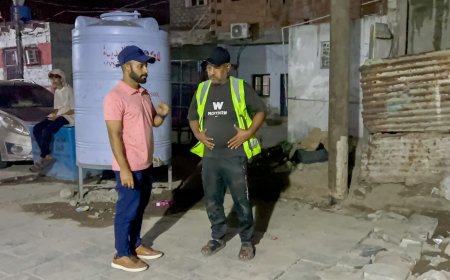 بن جرادي يطّلع على سير أعمال تأهيل شبكة المياه في مديرية صيرة بعدن