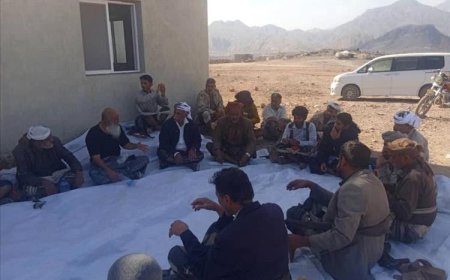 قيادة اللواء الثالث دعم وإسناد تبحث مع مشائخ مودية تحصين المديرية أمنيًا