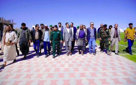 المحافظ بن الوزير يتفقد مستوى الإنجاز في مشروع تأهيل ملعب الخليفي ويدشّن أعمال الإنارة