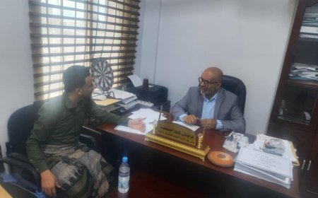 رئيس نادي شباب المسيمير يلتقي مدير عام الأتحادات والأندية بالجمهورية