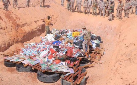 قيادة كتيبة منفذ الوديعة تُتلف كميات ضخمة من الممنوعات بينها 594 كجم من الحشيش وأكثر من 118ألف حبة كبتاجون