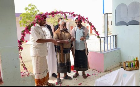 مدير عام مديرية ميفعة يفتتح المعرض العلمي بمدرسة جول الريدة بنات