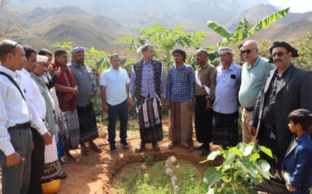 وفد وزاري برئاسة وكيل وزارة الزراعة يزور مديرية قلنسية ويطلع على احتياجات القطاع الزراعي والبيطري