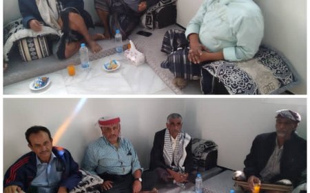 مدير عام حبان يطمئن على الحالة الصحية للأستاذ ناصر سالمين بمنزله في  الروضة  بعد عودته من رحلة علاجية ناجحة 