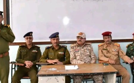 قيادة محور تعز وشرطة المحافظة تعقدان لقاء موسعا مع عقال الحارات لتعزيز مستوى التنسيق والشراكة