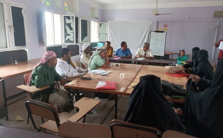 ​مدير توجيه تربية لحج يترأس الاجتماع الدوري لتوجيه تبن لمناقشة خطة الفصل الدراسي الثاني