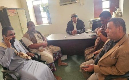 المدير العام السماحي يستقبل بن عبد مشرف طوارئ الكهرباء والخدمات بمديرية السوم لفرع المؤسسة بتريم