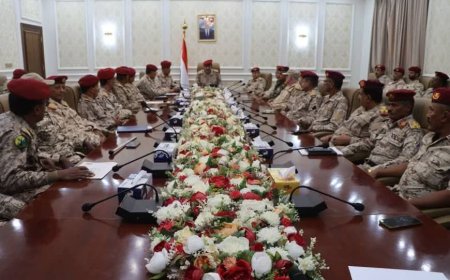 نائب رئيس هيئة الأركان العامة يترأس لقاءً عسكريًا لمناقشة تنفيذ التوجيهات العليا واستكمال الخطة الأمنية بعدن