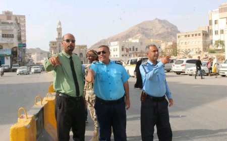 مدير عام مديرية مدينة المكلا يتفقد الجاهزية المرورية ويطلع على خطة السير الخاصة بشهر رمضان المبارك