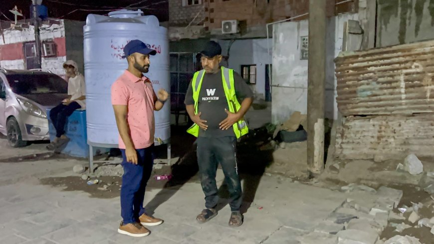 بن جرادي يطّلع على سير أعمال تأهيل شبكة المياه في مديرية صيرة بعدن