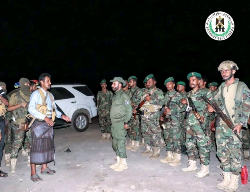 العميد الربيعي يتفقد سير تنفيذ خطة الانتشار والتعزيز الأمني ويشيد بدور قوات الحزام والعمالقة في تأمين عدن