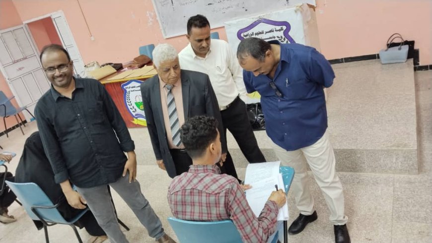 فضيل يتفقد سير امتحانات الفصل الاول  للعام الجامعي 2025/2026م بكلية الزراعة في يومها الأول