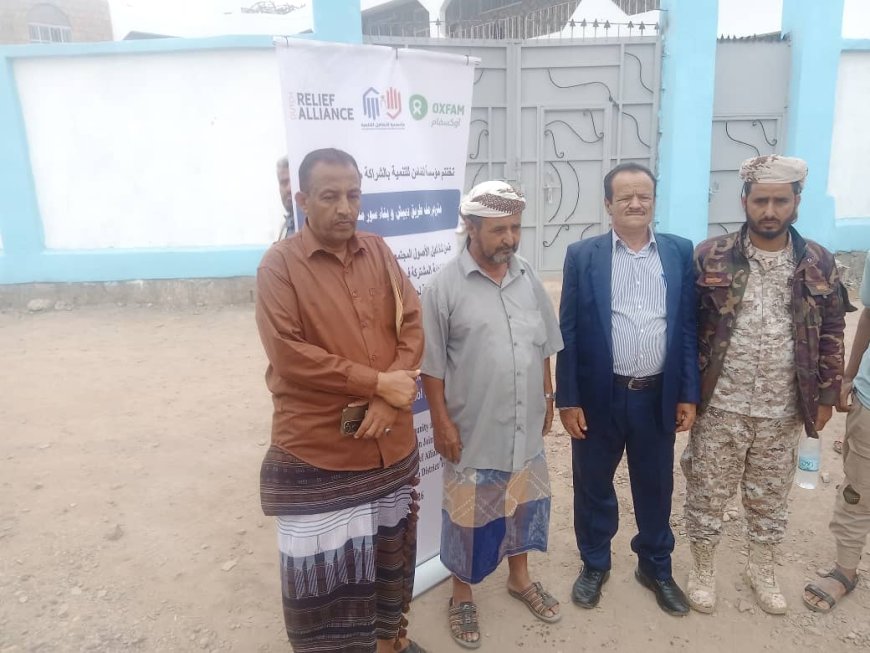 تسليم مشروع سور مدرسة الشهيد ناصر فارع بمديرية كرش القبيطة