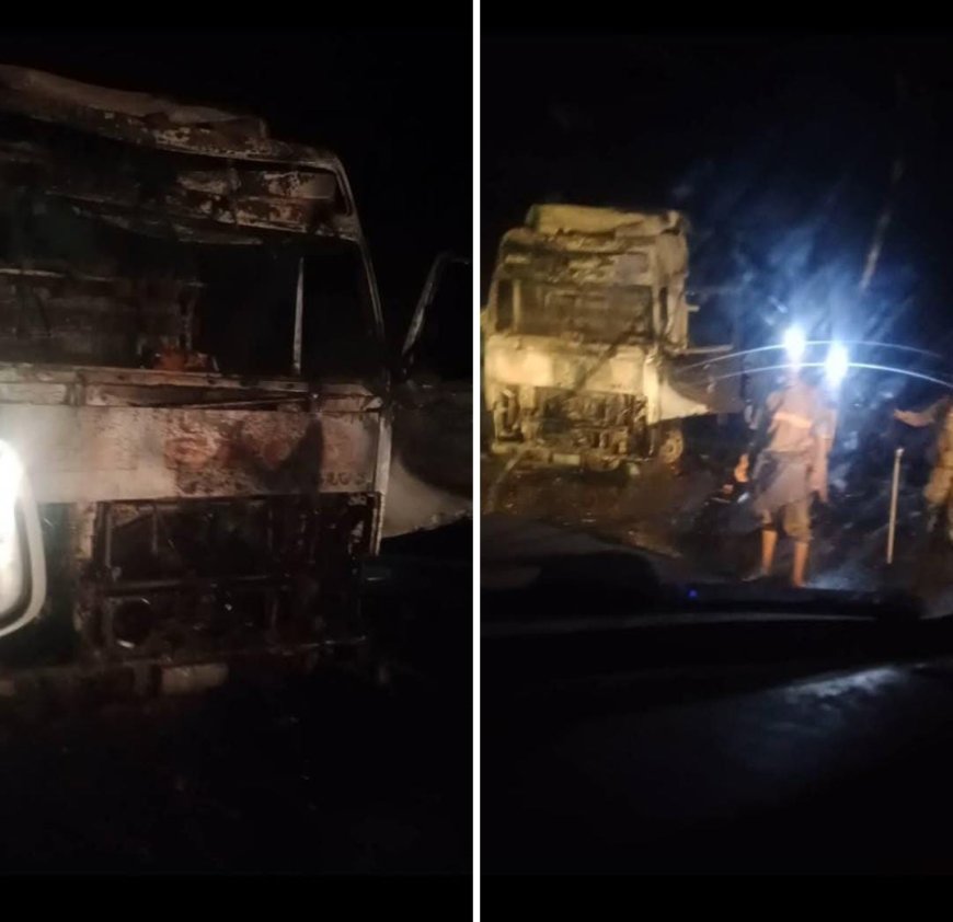 عاجل.. حادث تصادم واندلاع حريق بين قاطرتي غاز في العبر