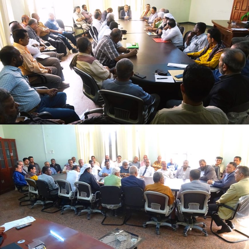 إجتماع استثنائي للمكتب التنفيذي بمحافظة أبين برئاسة الأمين العام للمجلس المحلي يقر عدد من الإجراءات 