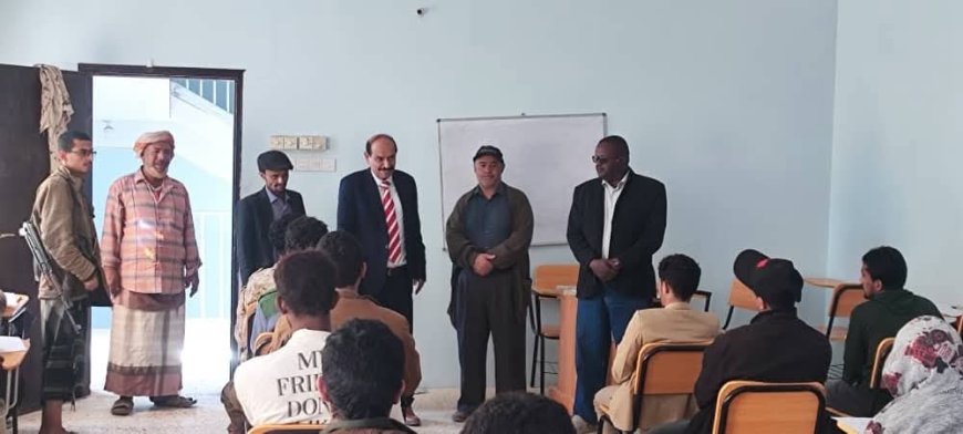 الوكيل الدغاري وحبتور يدشّن امتحانات المعهد التقني الصناعي بشبوة 