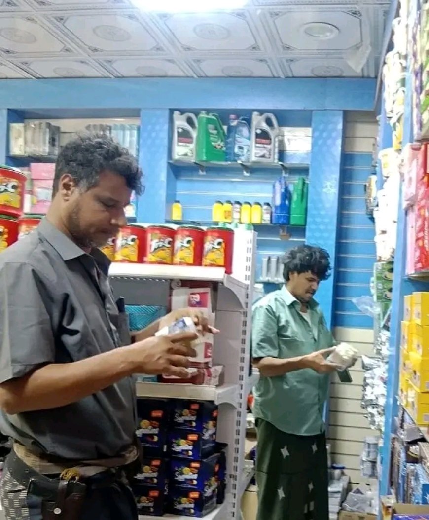 حملة تفتيش على المحلات التجارية بمديرية حصوين