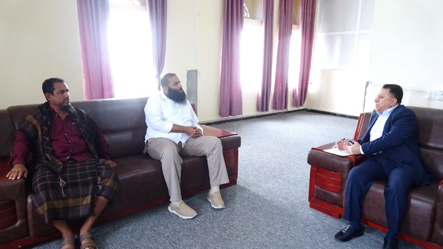 امين عام محلي أبين يلتقي مدير عام خنفر ومدير عام فرع الهيئة العامة للاراضي والمساحة والتخطيط العمراني