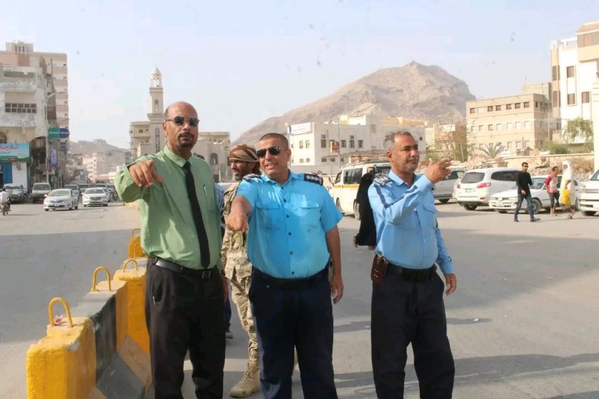 مدير عام مديرية مدينة المكلا يتفقد الجاهزية المرورية ويطلع على خطة السير الخاصة بشهر رمضان المبارك